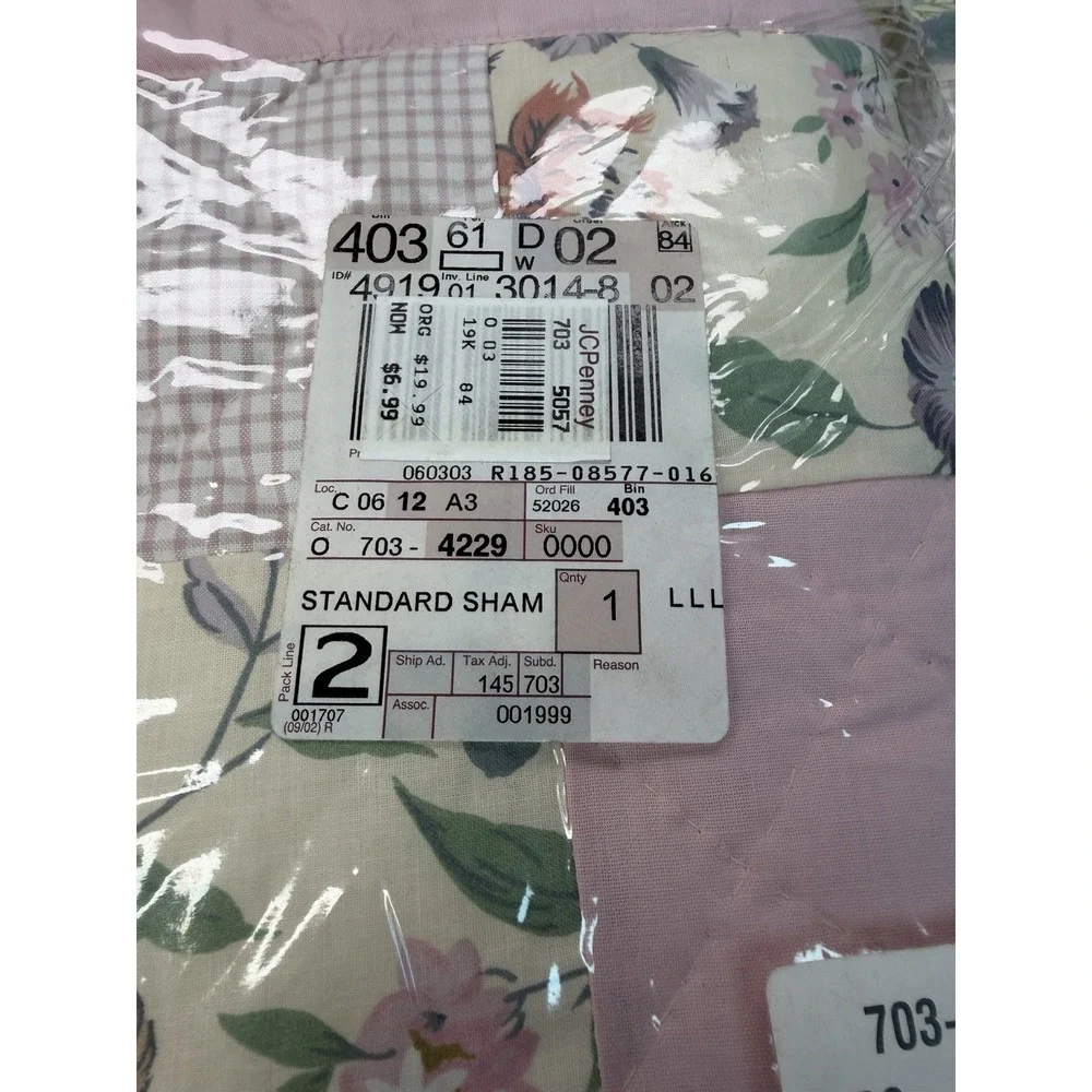 Jc Penney Valance 70x12 Standard Sham Set Quilted Matching Floral Pink Vintage